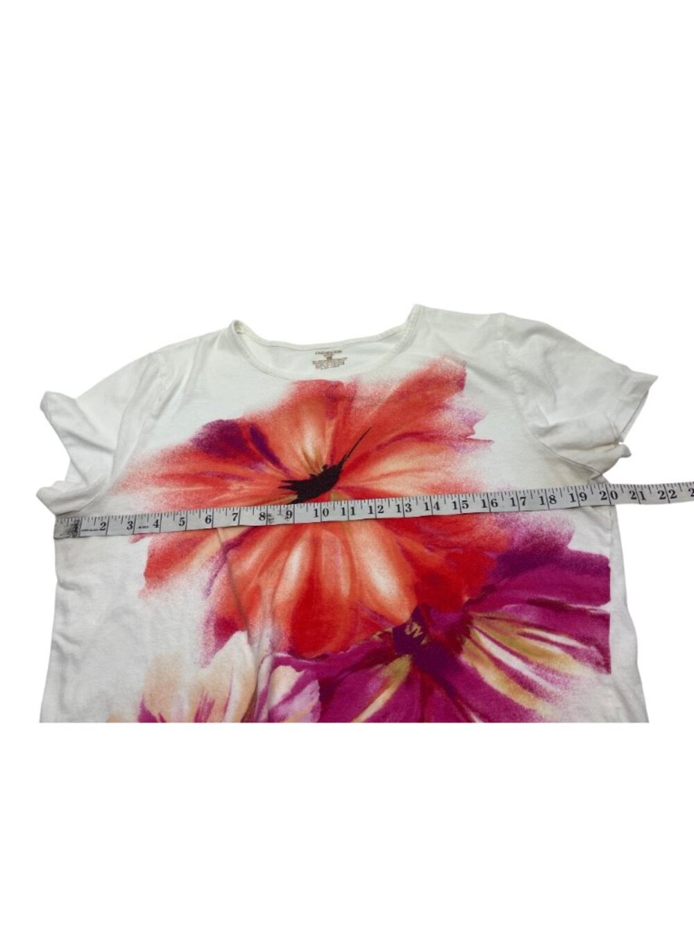 Jones New York Sport XL Floral Print Shirt White With Bold Red & Purple Flowers - Picture 3 of 7